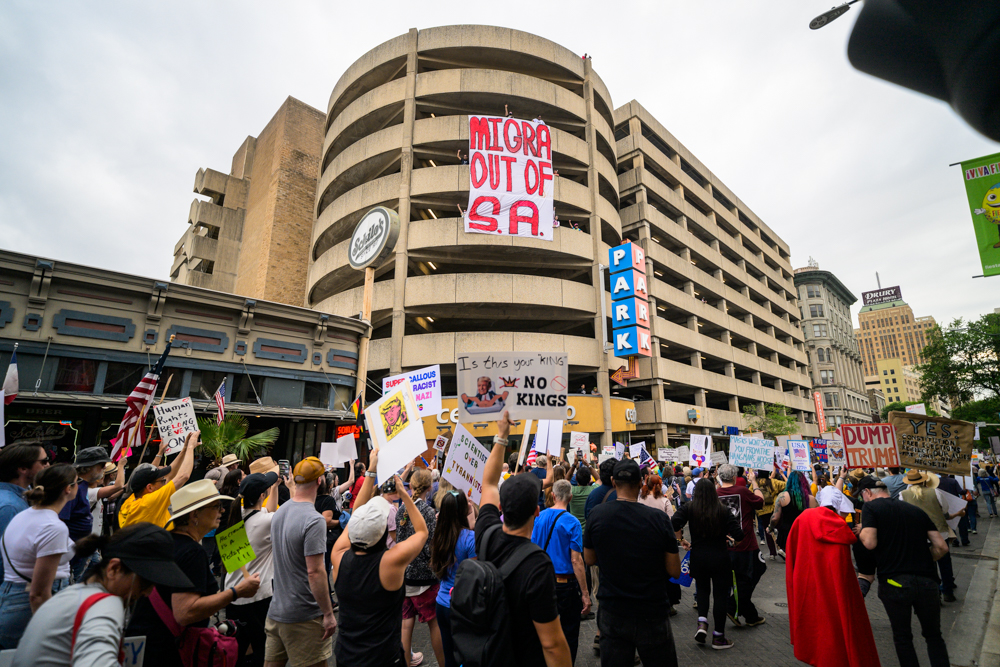 Thousands rally in downtown San Antonio as ‘No Kings’ protests set record turnout