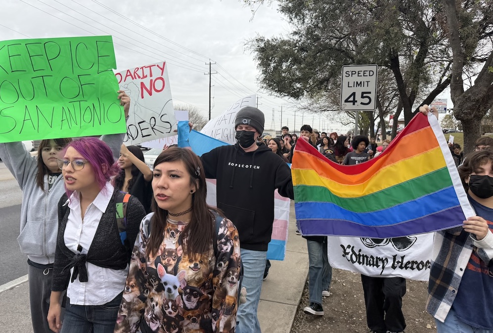 Hundreds protest at San Antonio City Hall against Trump's first year in office