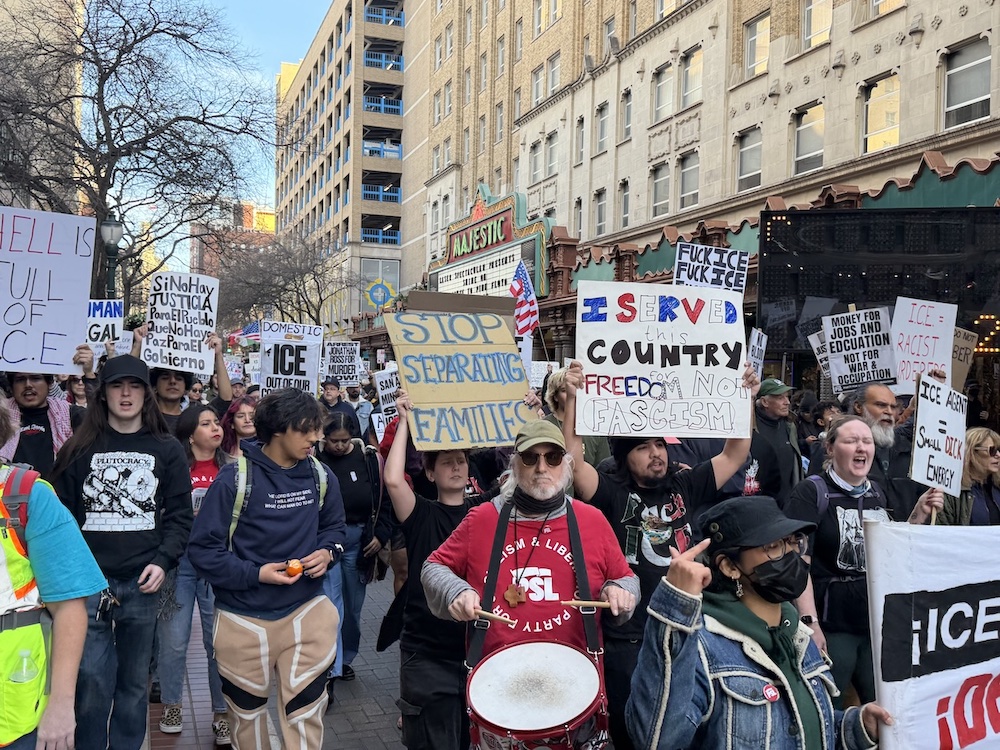 A whole lot take to San Antonio’s streets for anti-ICE, anti-Trump protest