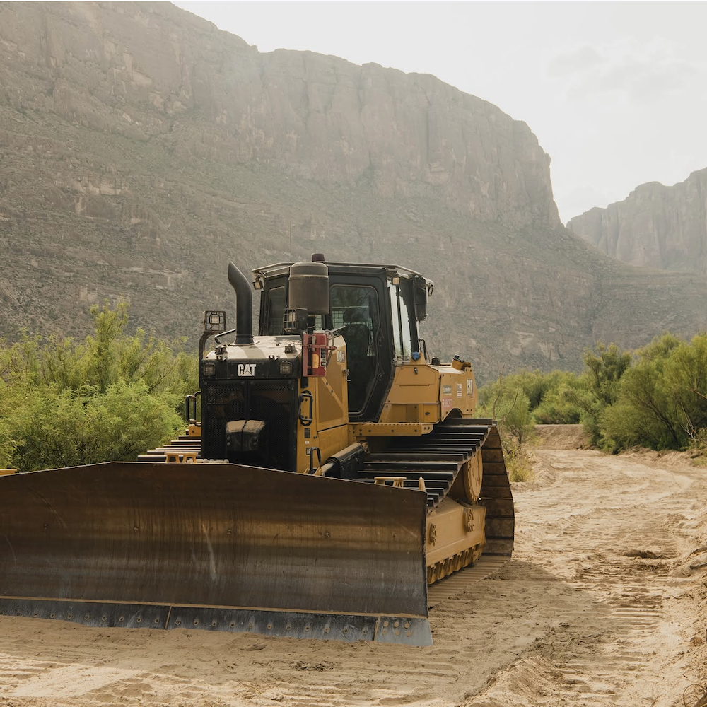 Bulldozers plow via untouched wilderness in Large Bend to start border wall development
