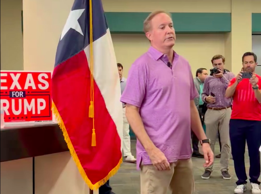 Internet users roast Ken Paxton's outfit choice for San Antonio block walk