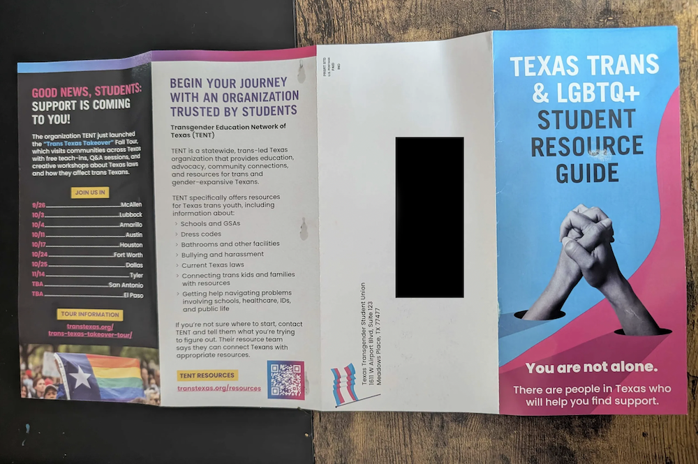 False pamphlets causing backlash and confusion, Texas transgender rights group says