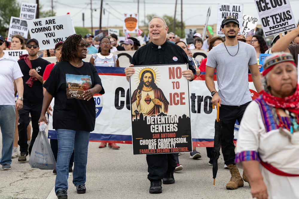 Hundreds march against planned ICE detention site on San Antonio’s East Side